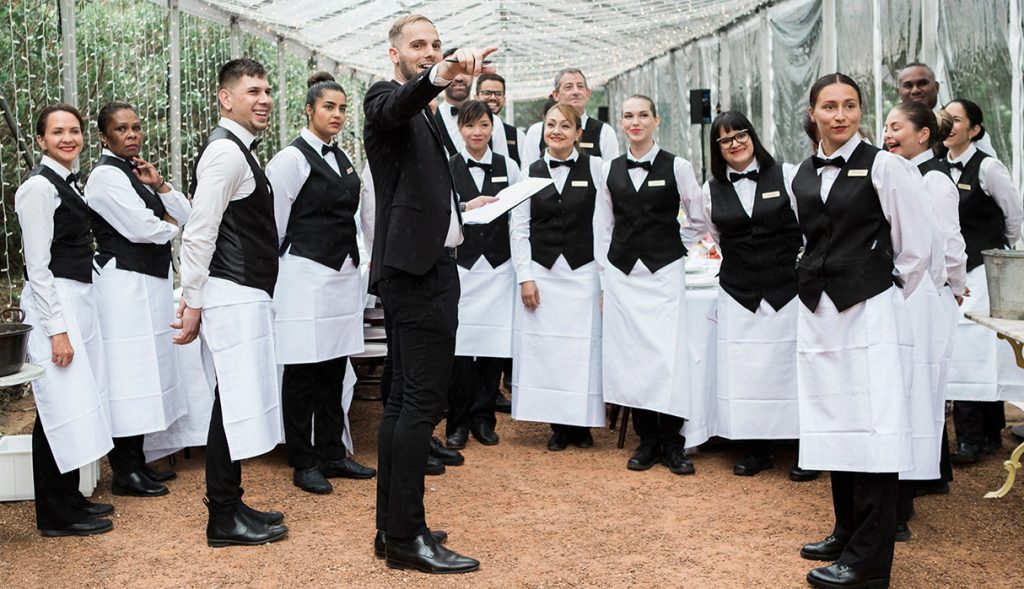 wait staff working